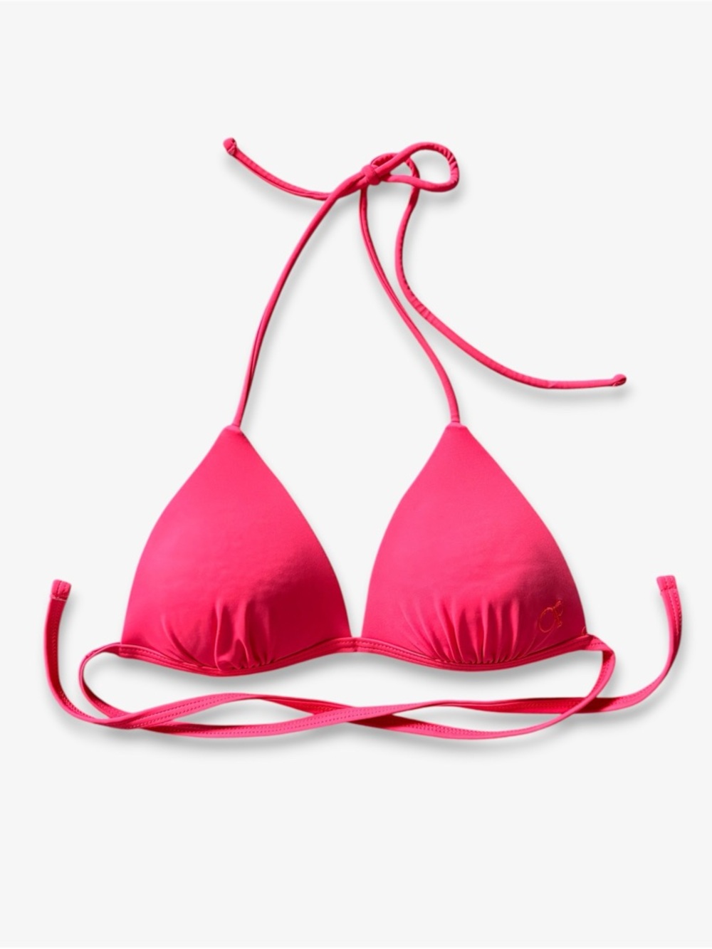 Ocean Pacific OP Hot Pink Triangle Bikini Top Womens Small Y2K Beach Vacation